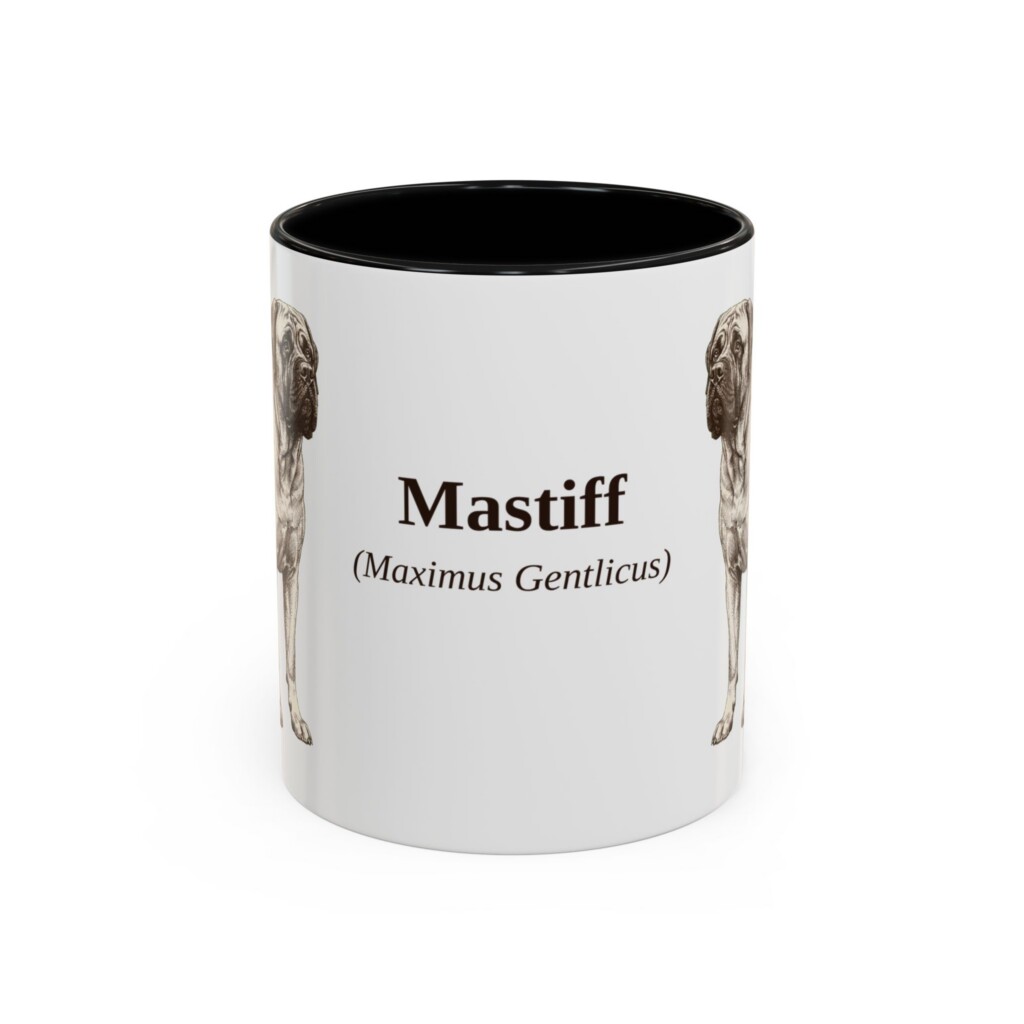 11oz Mastiff Latin Mug, Vintage Dog Coffee Mug, Dog Lover Gift