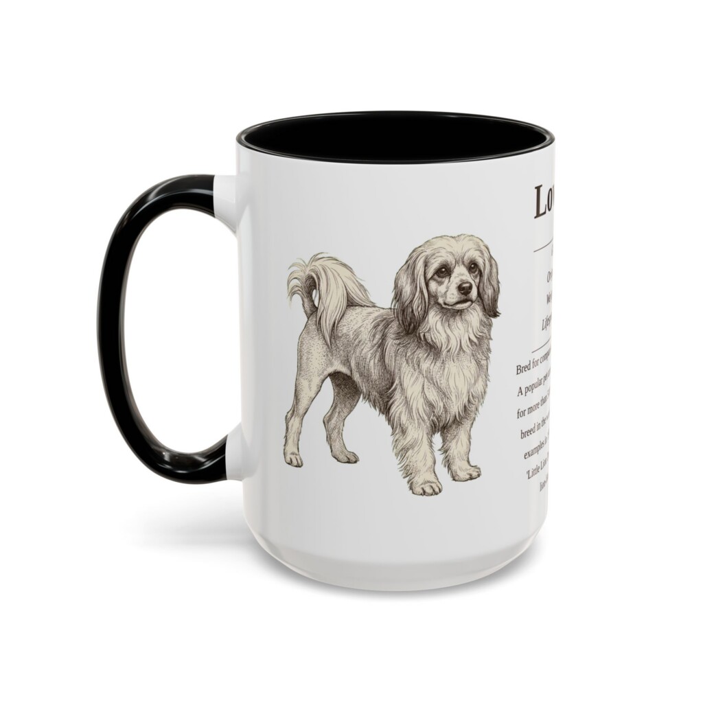 15oz Lowchen Mug, Black, left side view
