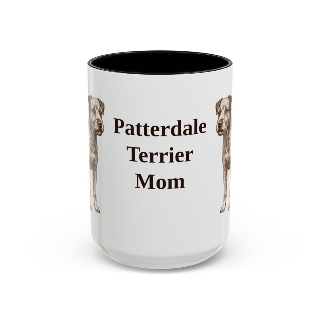 15oz Patterdale Terrier Dog Mom Mug, Vintage Sketch Coffee Mug, Dog Mom Gift