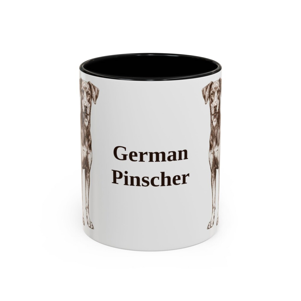 11oz German Pinscher Mug, Vintage Dog Portrait Coffee Mug, Dog Lover Gift