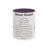 11oz Basset Hound Mug, Light Green, front view