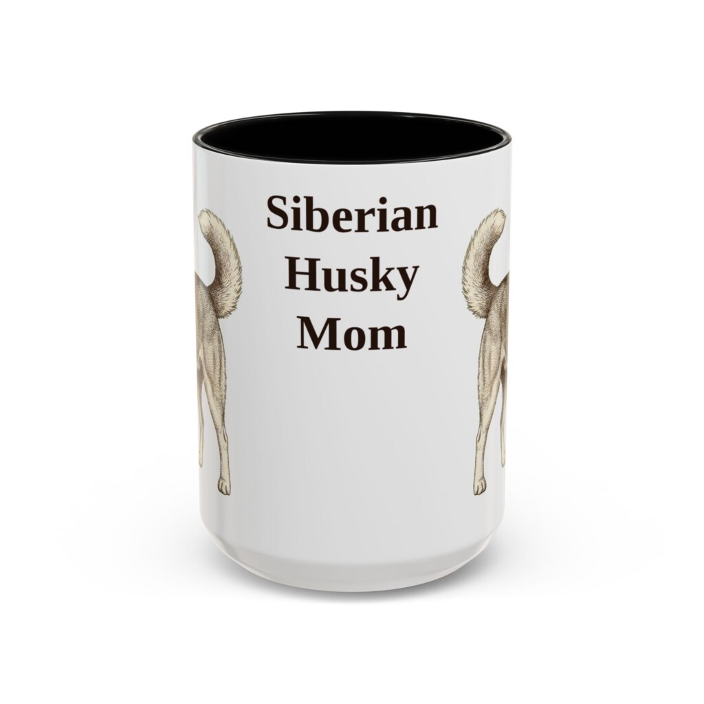 15oz Siberian Husky Dog Mom Mug, Vintage Sketch Coffee Mug, Dog Mom Gift
