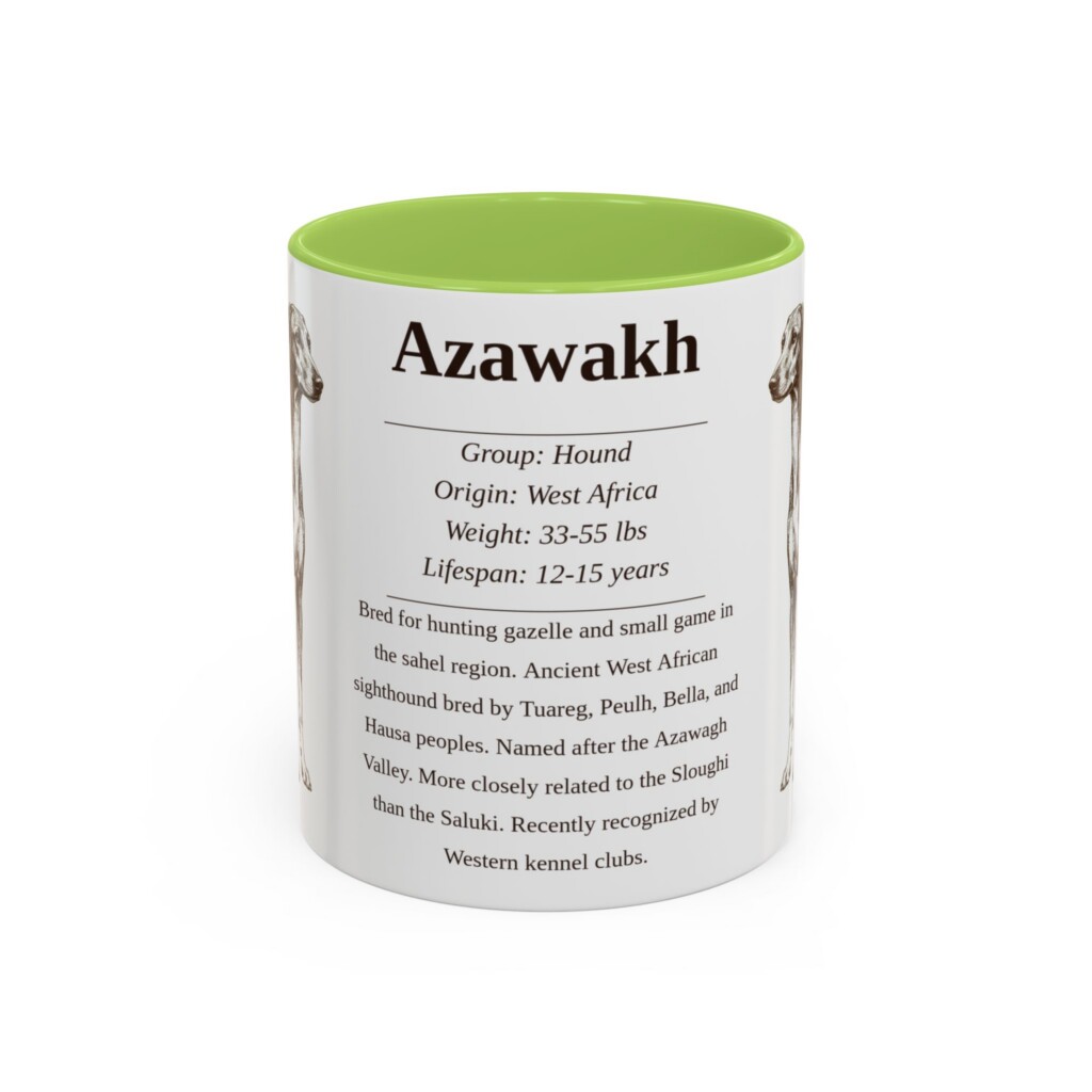 11oz Azawakh Mug, Light Blue, front view