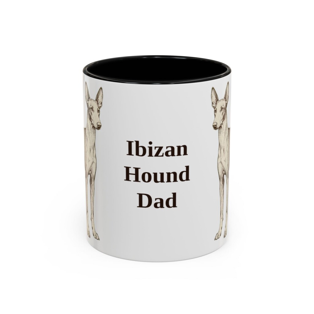 11oz Ibizan Hound Dog Dad Mug, Vintage Sketch Coffee Mug, Dog Dad Gift