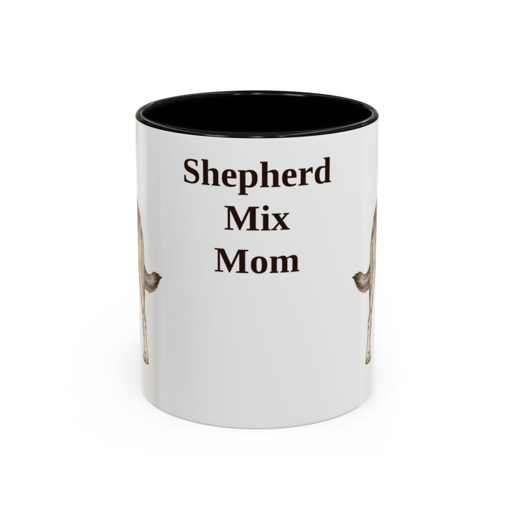 11oz Shepherd Mix Dog Mom Mug, Vintage Sketch Coffee Mug, Dog Mom Gift