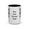 15oz Toy Fox Terrier Dog Dad Mug, Vintage Sketch Coffee Mug, Dog Dad Gift