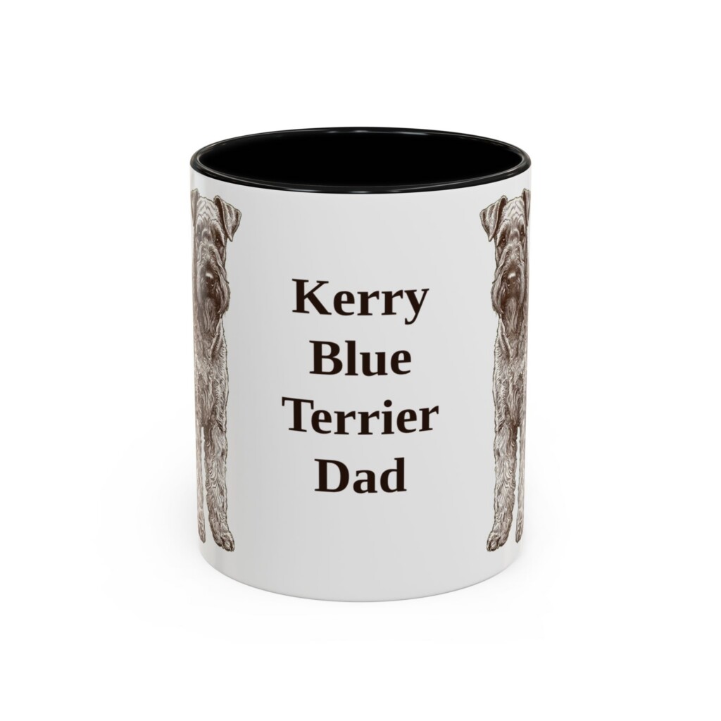 11oz Kerry Blue Terrier Dog Dad Mug, Vintage Sketch Coffee Mug, Dog Dad Gift