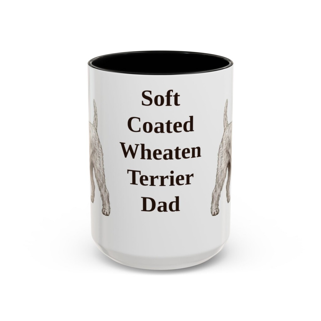 15oz Soft Coated Wheaten Terrier Dog Dad Mug, Vintage Sketch Coffee Mug, Dog Dad Gift