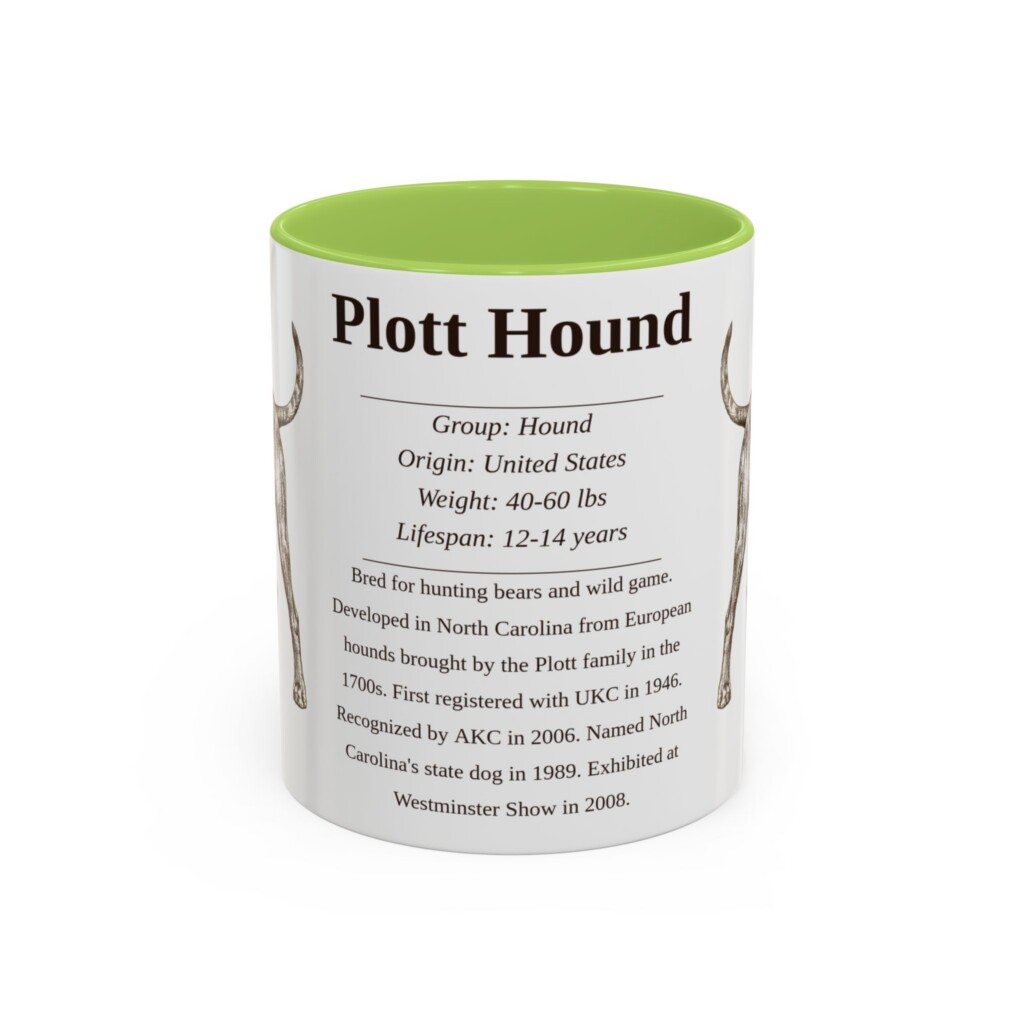 11oz Plott Hound Mug, Light Blue, front view