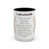 14083258653038108401_2048.jpeg 15oz Labradoodle Mug, Illustrated Dog Breed Facts Coffee Mug, Vintage Dog Keepsake Gift