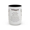 15oz Whippet Mug, Illustrated Dog Breed Facts Coffee Mug, Vintage Dog Keepsake Gift