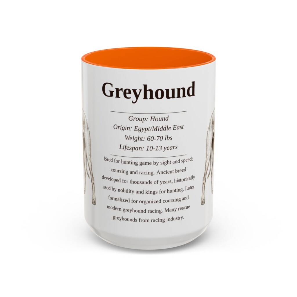 15oz Greyhound Mug, Pink, front view