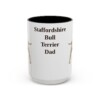 15oz Staffordshire Bull Terrier Dog Dad Mug, Vintage Sketch Coffee Mug, Dog Dad Gift