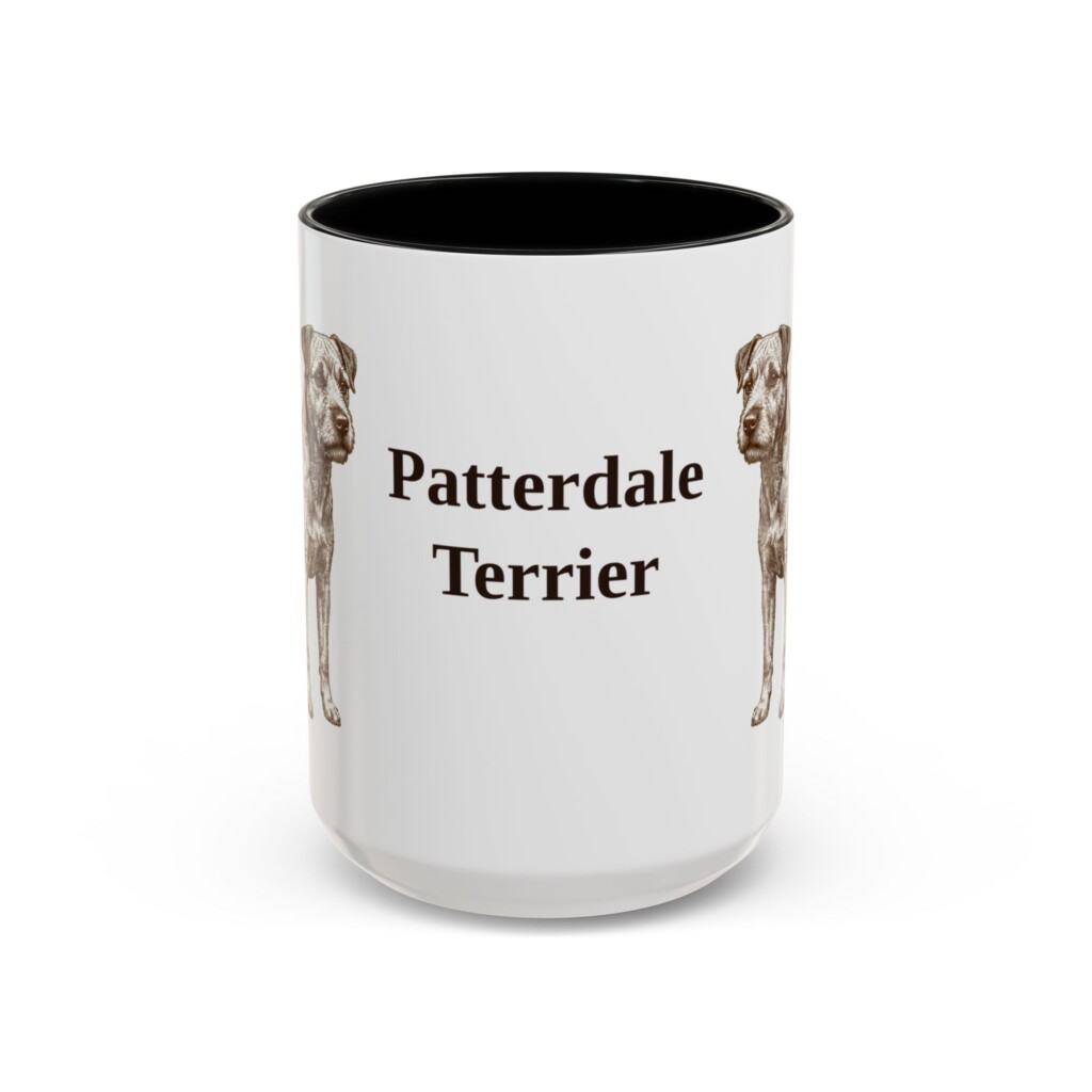 15oz Patterdale Terrier Mug, Vintage Dog Portrait Coffee Mug, Dog Lover Gift