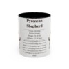 11oz Pyrenean Shepherd Mug, Illustrated Dog Breed Facts Coffee Mug, Vintage Dog Keepsake Gift