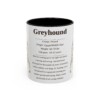 11oz Greyhound Mug, Black, front view
