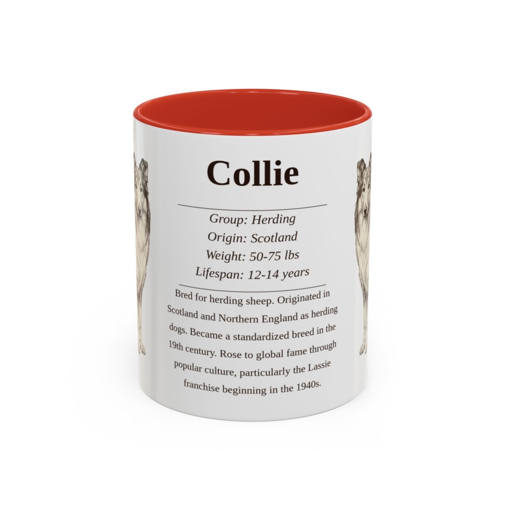 11oz Collie Mug, Navy, front view