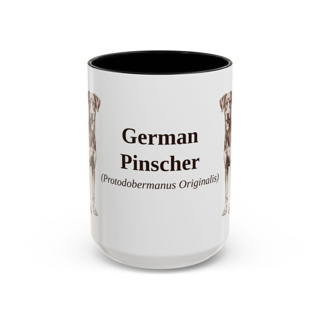 15oz German Pinscher Latin Mug, Vintage Dog Coffee Mug, Dog Lover Gift