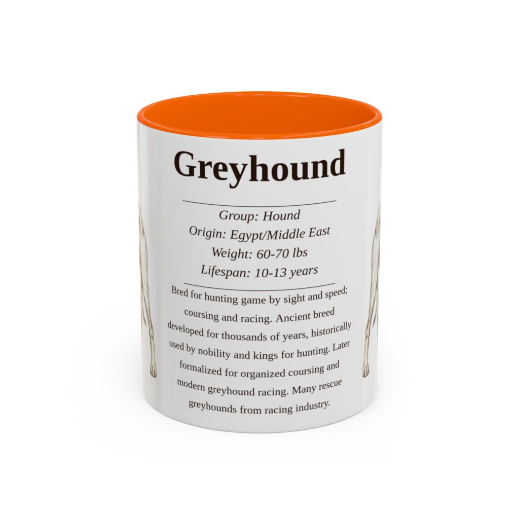 11oz Greyhound Mug, Pink, front view