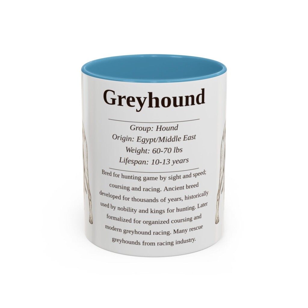 11oz Greyhound Mug, Orange, front view