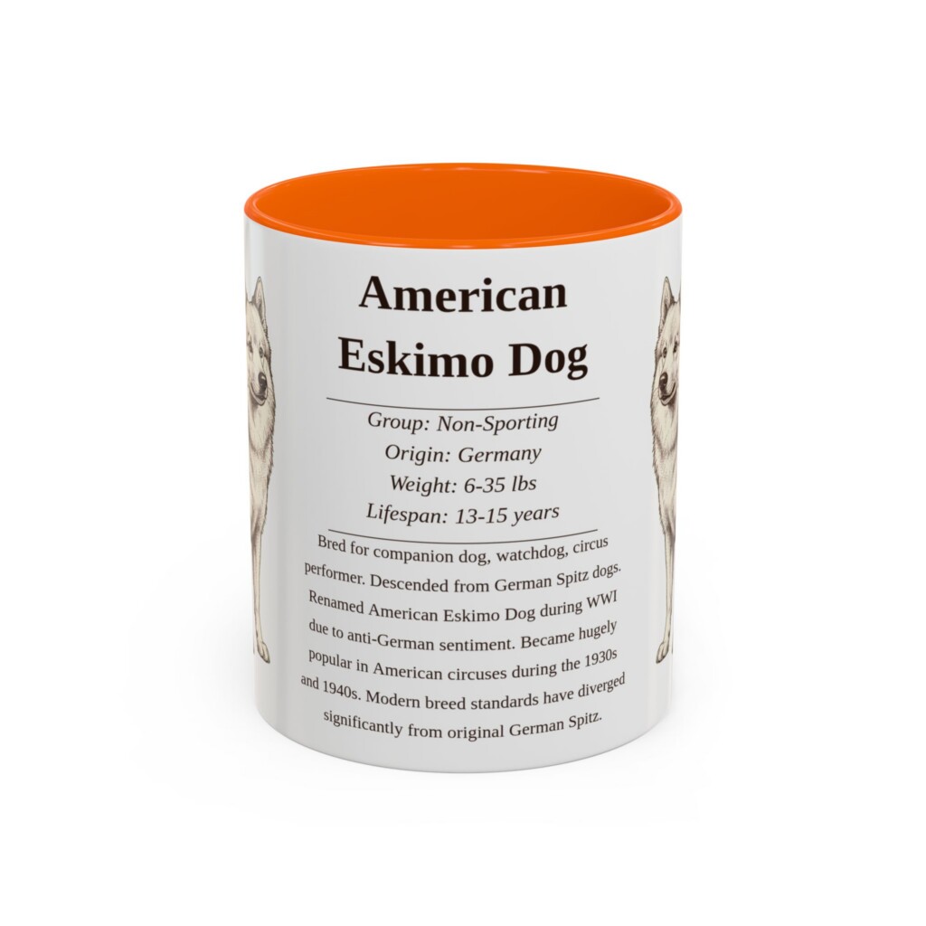 11oz American Eskimo Dog Mug, Pink, front view