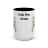 15oz Shih-Poo Dog Mom Mug, Vintage Sketch Coffee Mug, Dog Mom Gift