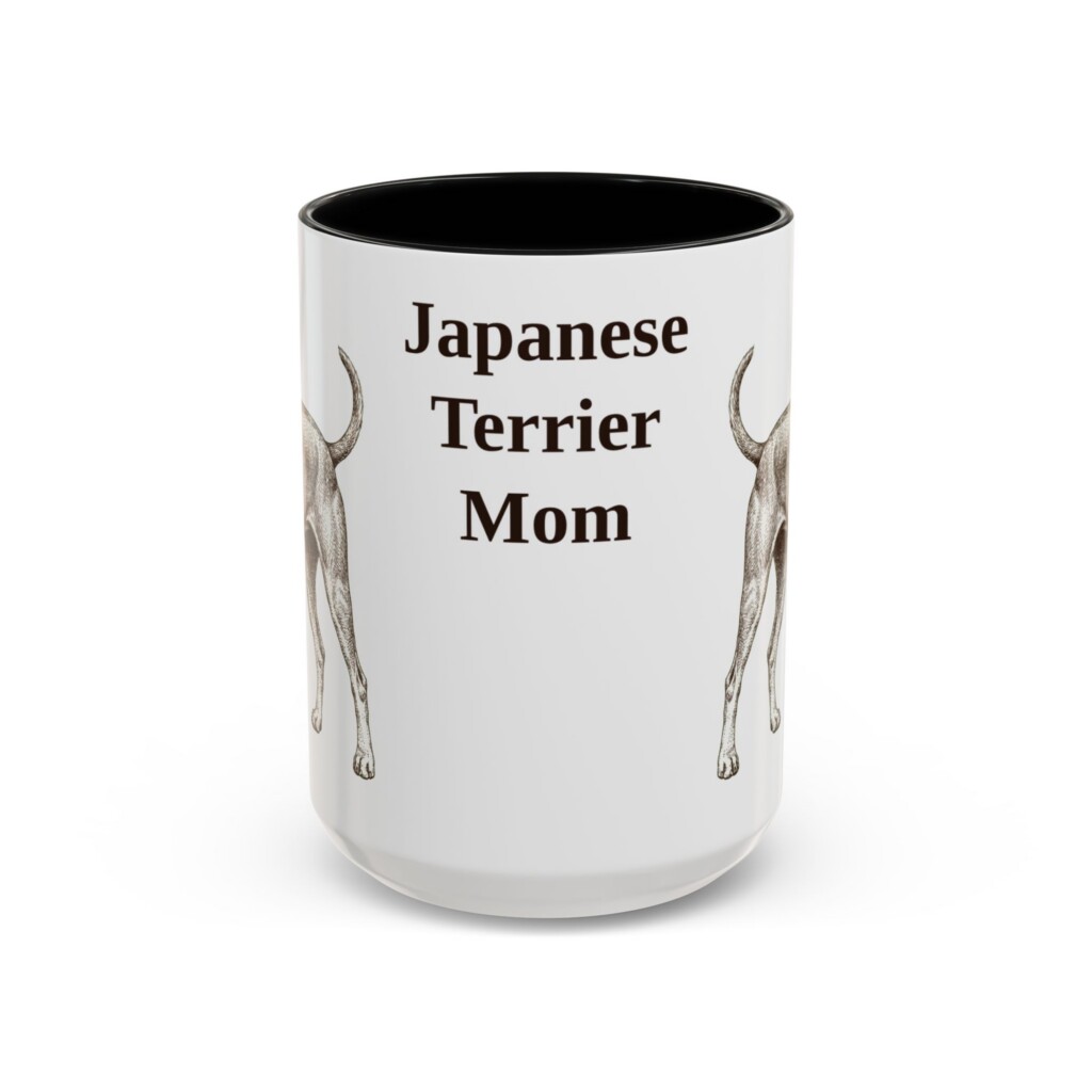 15oz Japanese Terrier Dog Mom Mug, Vintage Sketch Coffee Mug, Dog Mom Gift