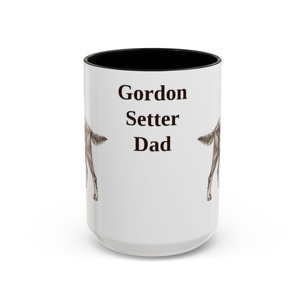 15oz Gordon Setter Dog Dad Mug, Vintage Sketch Coffee Mug, Dog Dad Gift