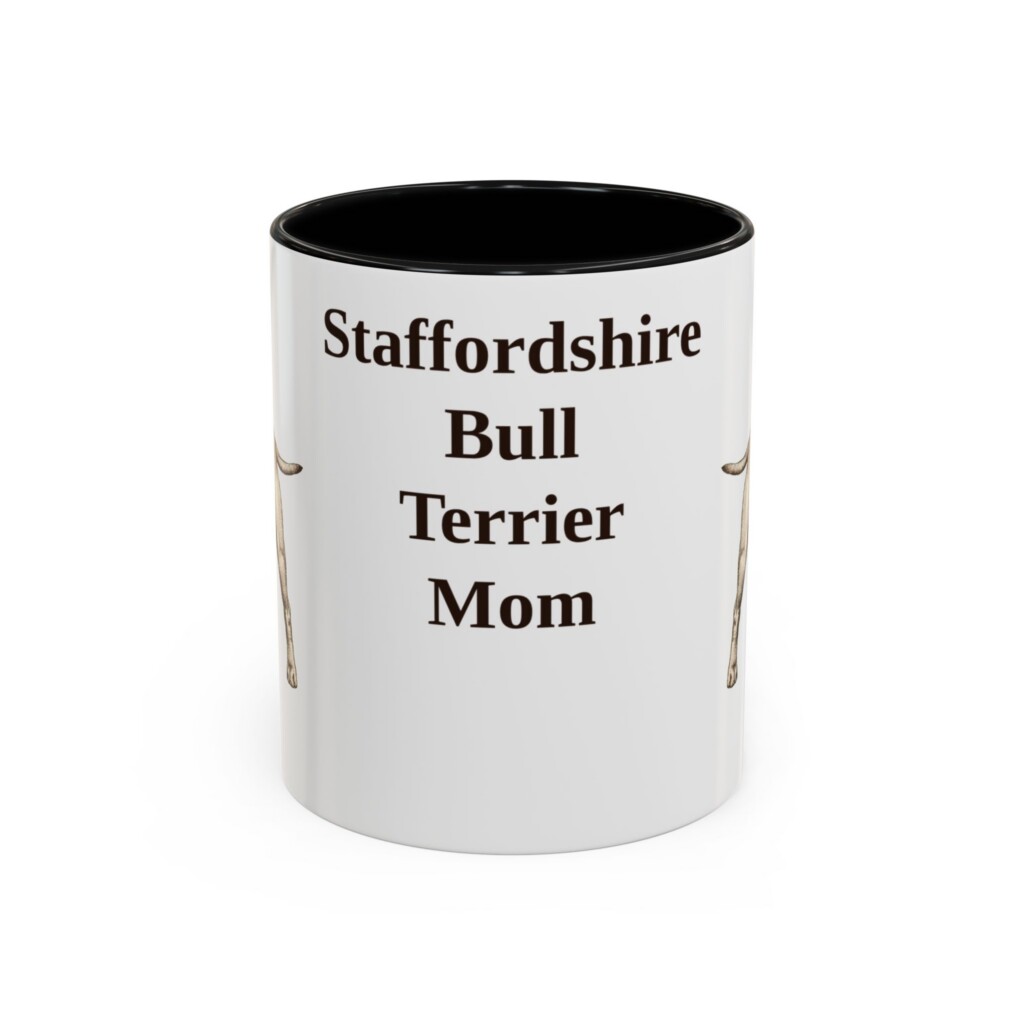 11oz Staffordshire Bull Terrier Dog Mom Mug, Vintage Sketch Coffee Mug, Dog Mom Gift
