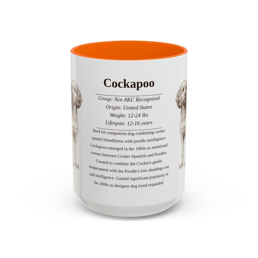 15oz Cockapoo Mug, Pink, front view