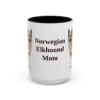 15oz Norwegian Elkhound Dog Mom Mug, Vintage Sketch Coffee Mug, Dog Mom Gift
