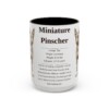 15oz Miniature Pinscher Mug, Illustrated Dog Breed Facts Coffee Mug, Vintage Dog Keepsake Gift