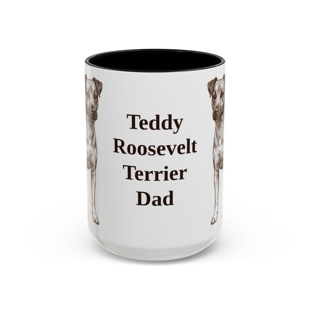 15012522901863081470_2048.jpeg 15oz Teddy Roosevelt Terrier Dog Dad Mug, Vintage Sketch Coffee Mug, Dog Dad Gift
