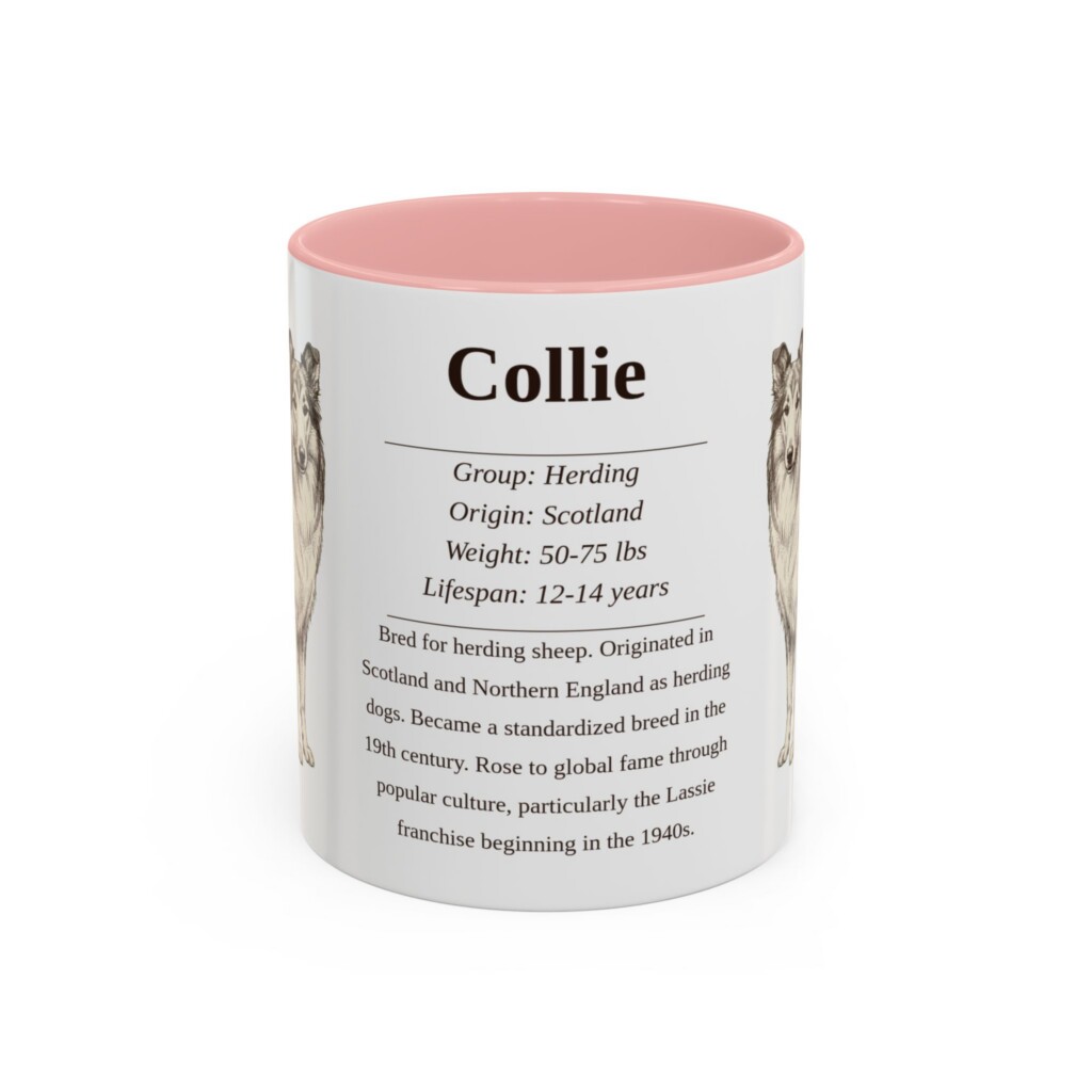 11oz Collie Mug, Purple, front view