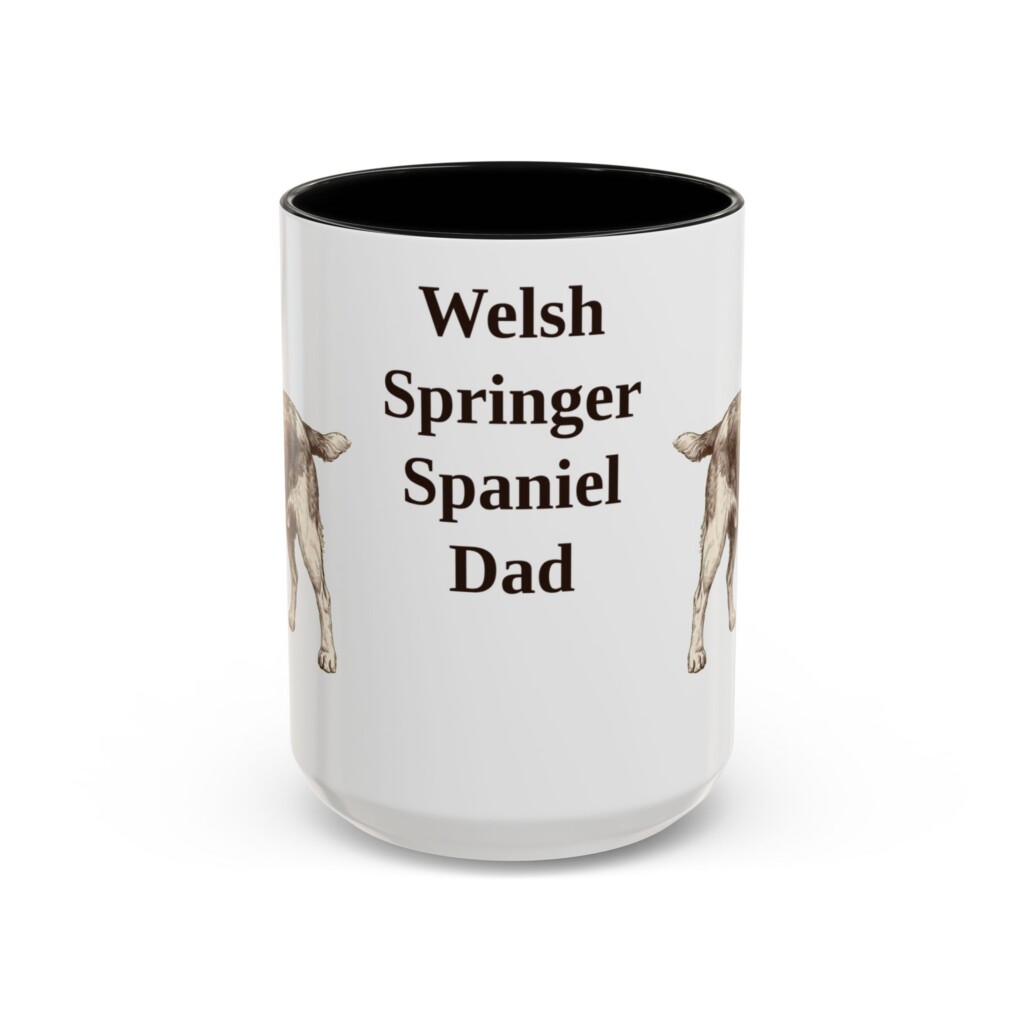 15oz Welsh Springer Spaniel Dog Dad Mug, Vintage Sketch Coffee Mug, Dog Dad Gift