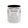 11oz Polish Lowland Sheepdog Mug, Illustrated Dog Breed Facts Coffee Mug, Vintage Dog Keepsake Gift