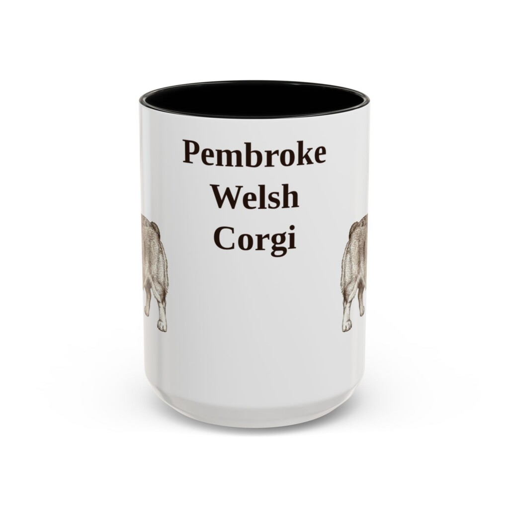 15oz Pembroke Welsh Corgi Mug, Vintage Dog Portrait Coffee Mug, Dog Lover Gift