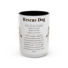 15oz Rescue Dog Mug, Illustrated Dog Breed Facts Coffee Mug, Vintage Dog Keepsake Gift