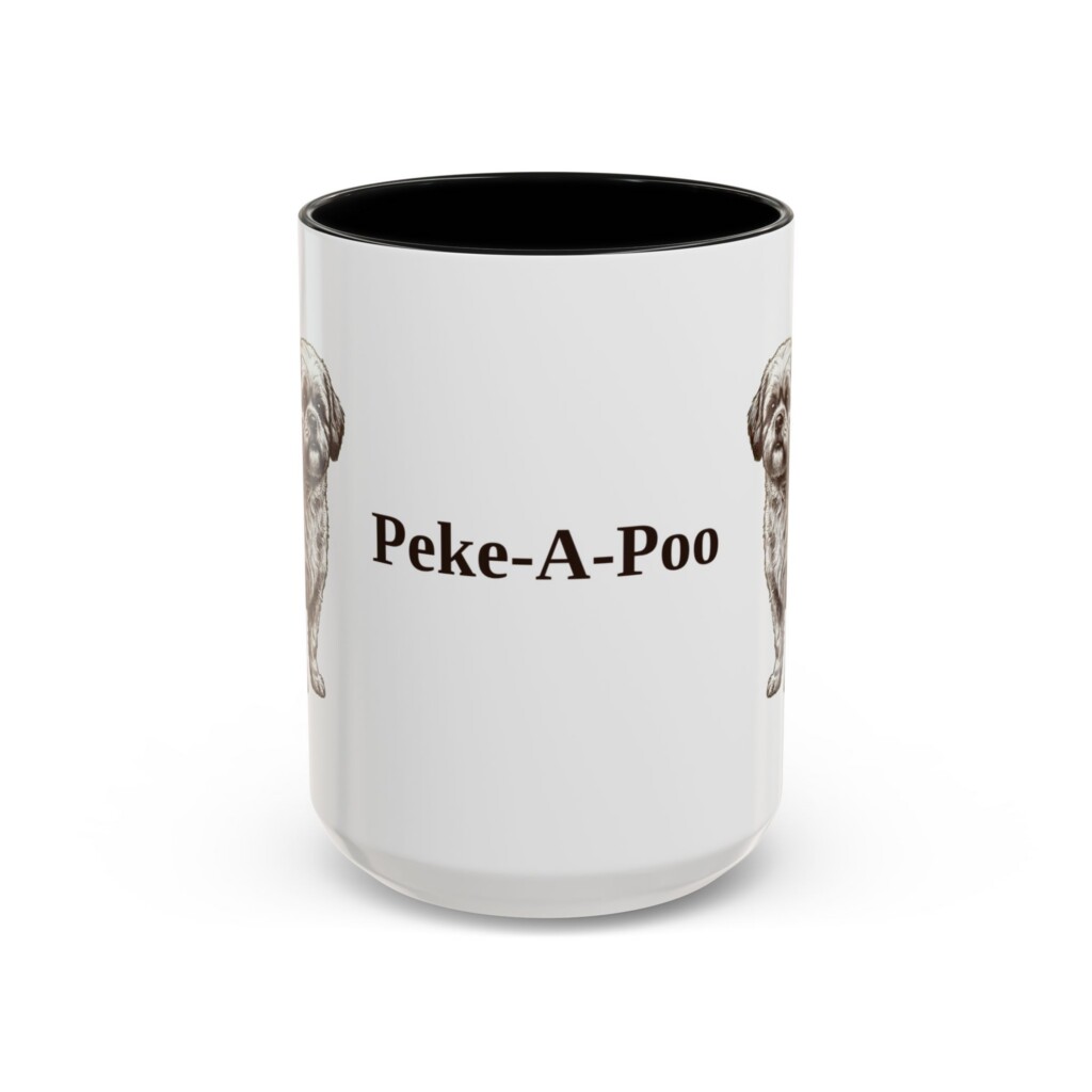 15158800355790467601_2048.jpeg 15oz Peke-A-Poo Mug, Vintage Dog Portrait Coffee Mug, Dog Lover Gift