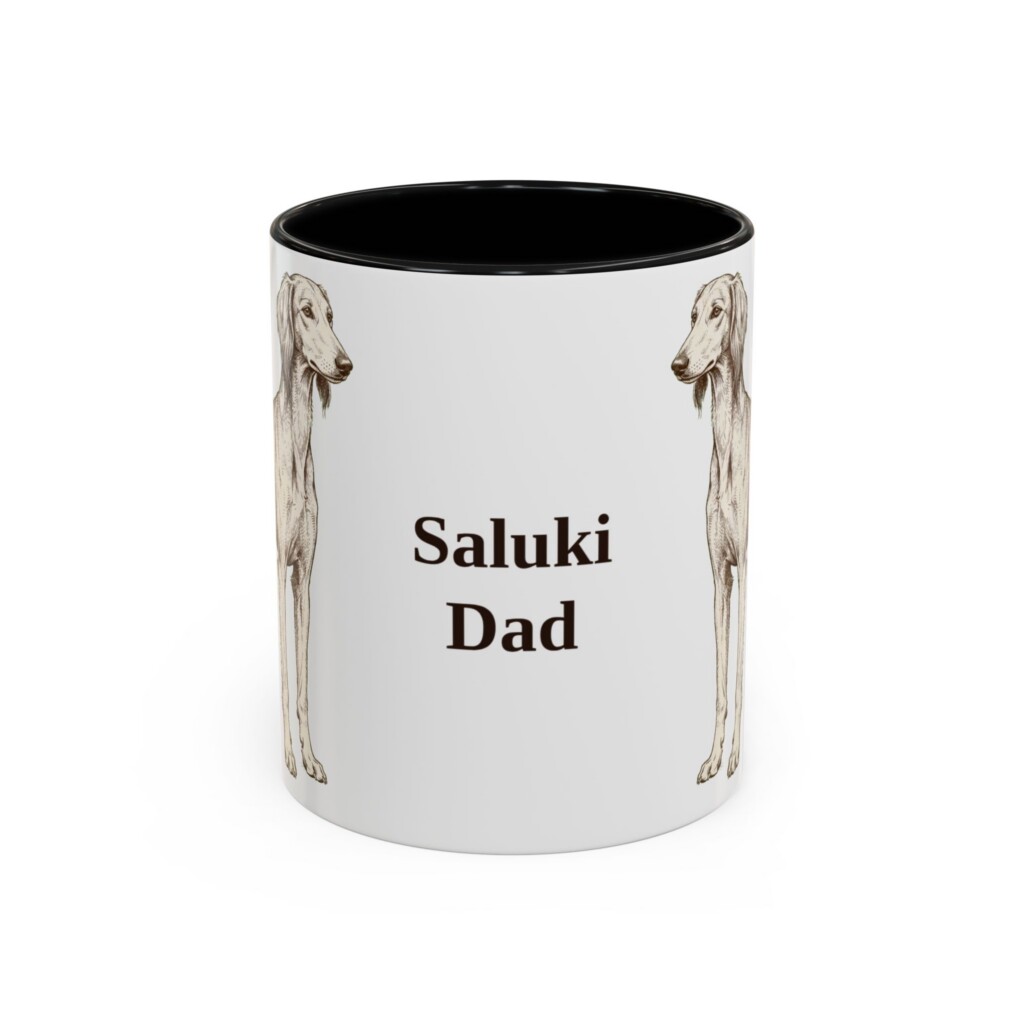 11oz Saluki Dog Dad Mug, Vintage Sketch Coffee Mug, Dog Dad Gift