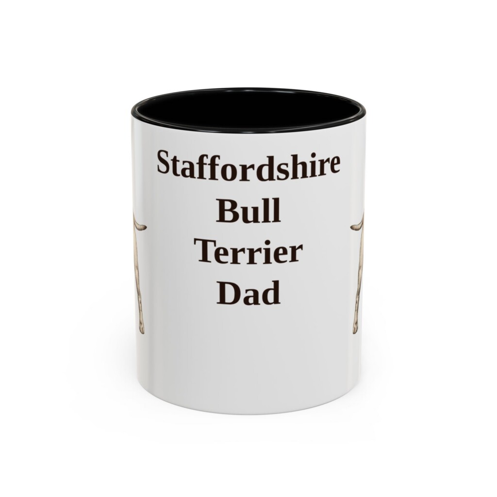 11oz Staffordshire Bull Terrier Dog Dad Mug, Vintage Sketch Coffee Mug, Dog Dad Gift