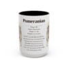 15oz Pomeranian Mug, Black, front view