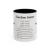 11oz Gordon Setter Mug, Illustrated Dog Breed Facts Coffee Mug, Vintage Dog Keepsake Gift