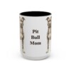 15oz Pit Bull Dog Mom Mug, Vintage Sketch Coffee Mug, Dog Mom Gift