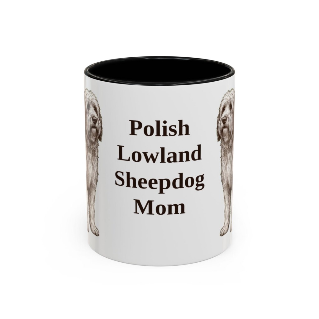 11oz Polish Lowland Sheepdog Dog Mom Mug, Vintage Sketch Coffee Mug, Dog Mom Gift