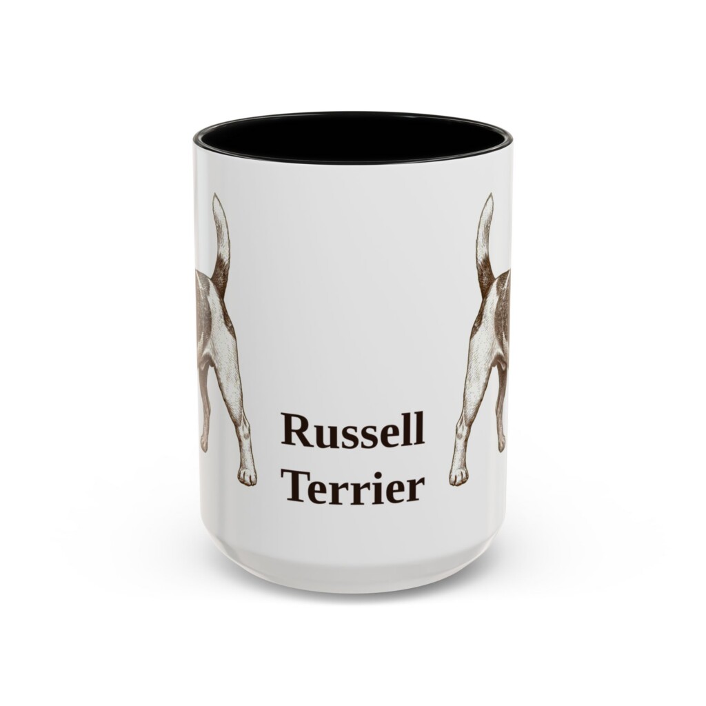 15oz Russell Terrier Mug, Vintage Dog Portrait Coffee Mug, Dog Lover Gift