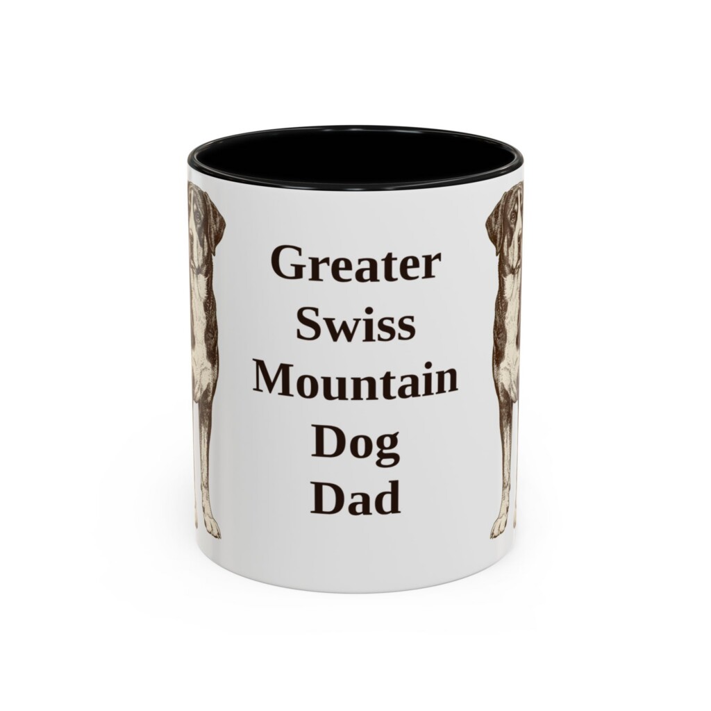 11oz Greater Swiss Mountain Dog Dog Dad Mug, Vintage Sketch Coffee Mug, Dog Dad Gift