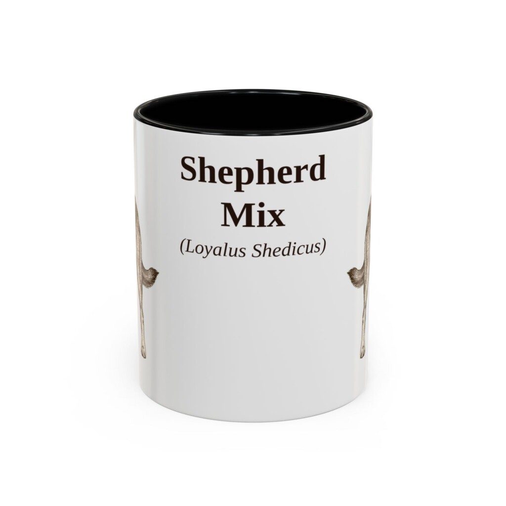 11oz Shepherd Mix Latin Mug, Vintage Dog Coffee Mug, Dog Lover Gift