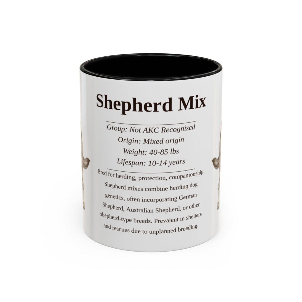 11oz Shepherd Mix Mug, Black, front view