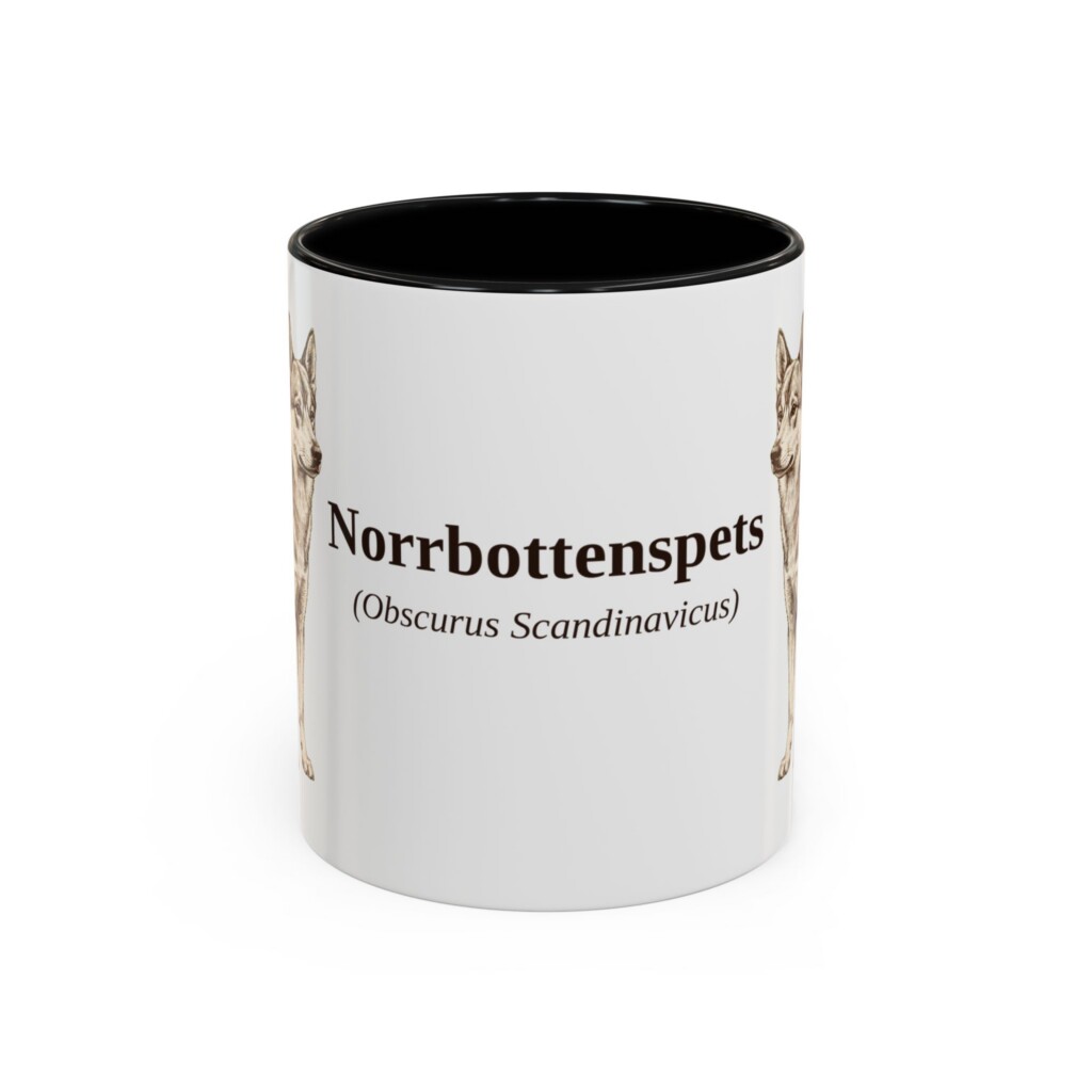 11oz Norrbottenspets Latin Mug, Vintage Dog Coffee Mug, Dog Lover Gift